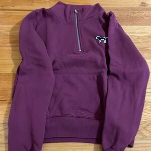 Victoria’s secret pink quarter zip dark purple sweatshirt